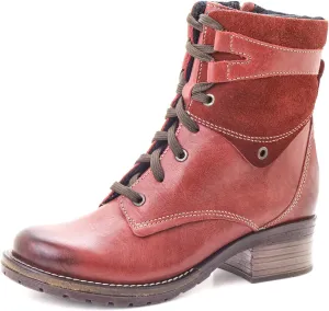 Dromedaris Women's Kara Combat Lace-up Comfort Boot with Inside Zip