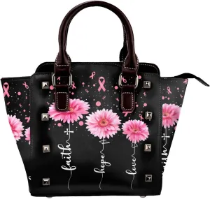 DWomen's Pu Leather Handbag Rivet Shoulder Bag Fashion Studded Top Handle Satchel Crossbody Tote Bag Punk Bag Purse