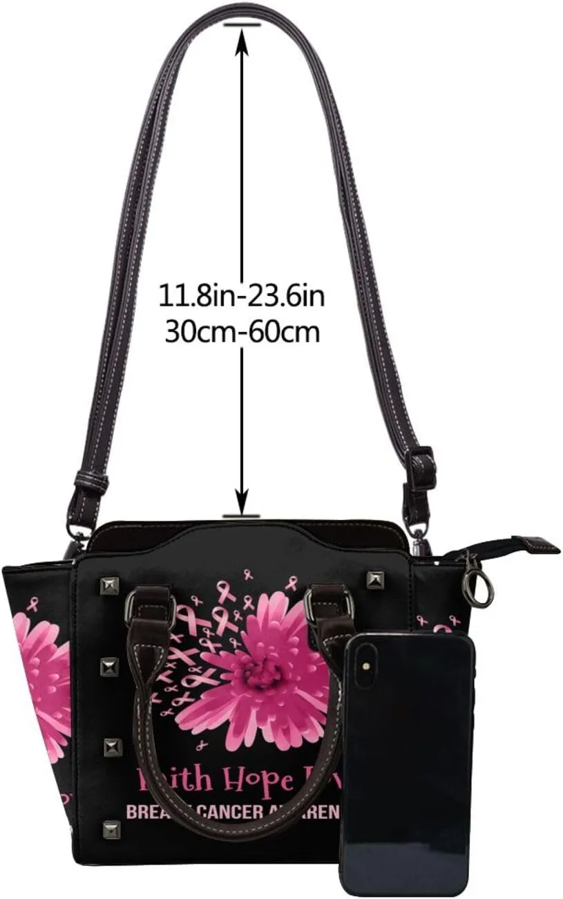 DWomen's Pu Leather Handbag Rivet Shoulder Bag Fashion Studded Top Handle Satchel Crossbody Tote Bag Punk Bag Purse