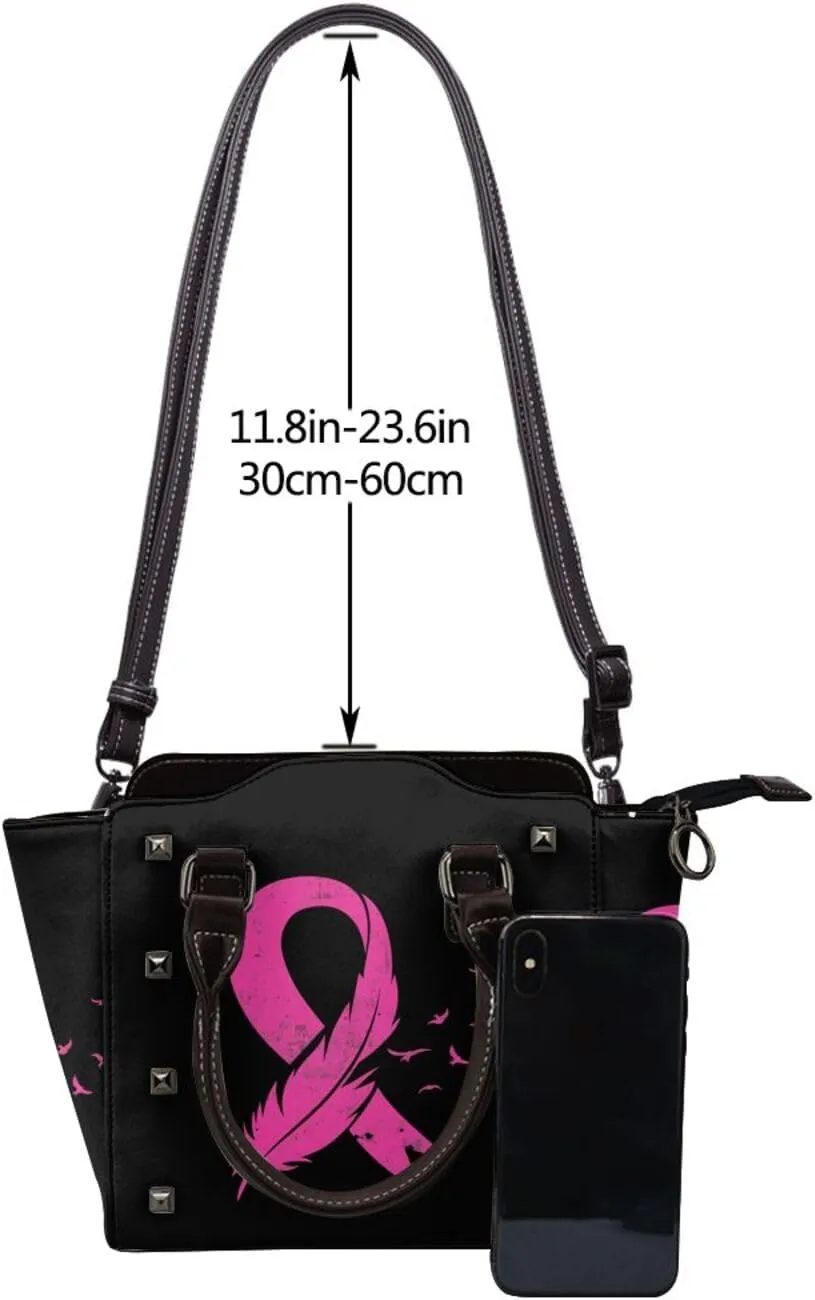 DWomen's Pu Leather Handbag Rivet Shoulder Bag Fashion Studded Top Handle Satchel Crossbody Tote Bag Punk Bag Purse