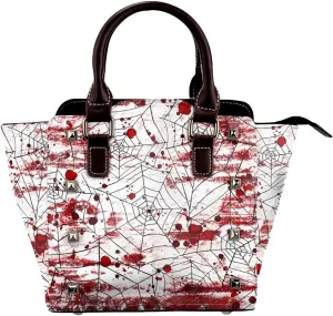 DWomen's Pu Leather Handbag Rivet Shoulder Bag Fashion Studded Top Handle Satchel Crossbody Tote Bag Punk Bag Purse