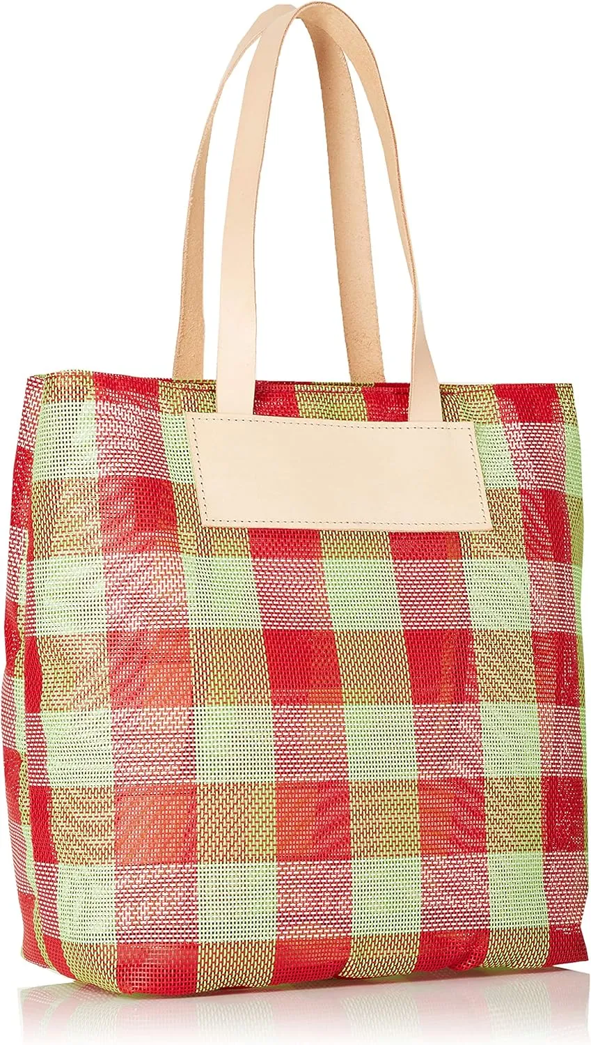 E5508 474271 47-4271GR/RED PP SHEER CHECK TATE TOTE Green/Red