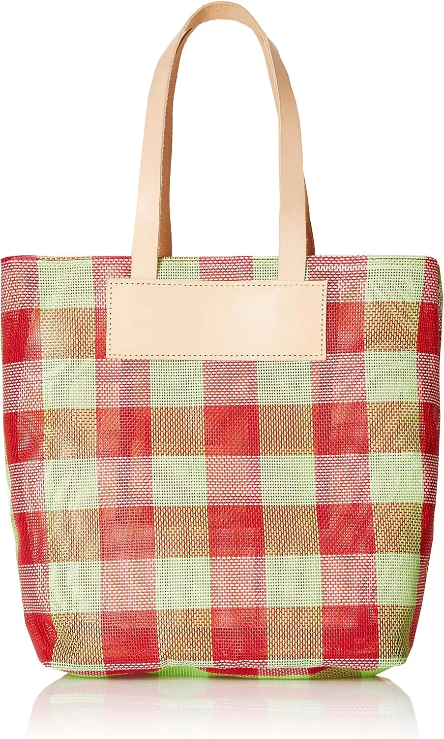 E5508 474271 47-4271GR/RED PP SHEER CHECK TATE TOTE Green/Red