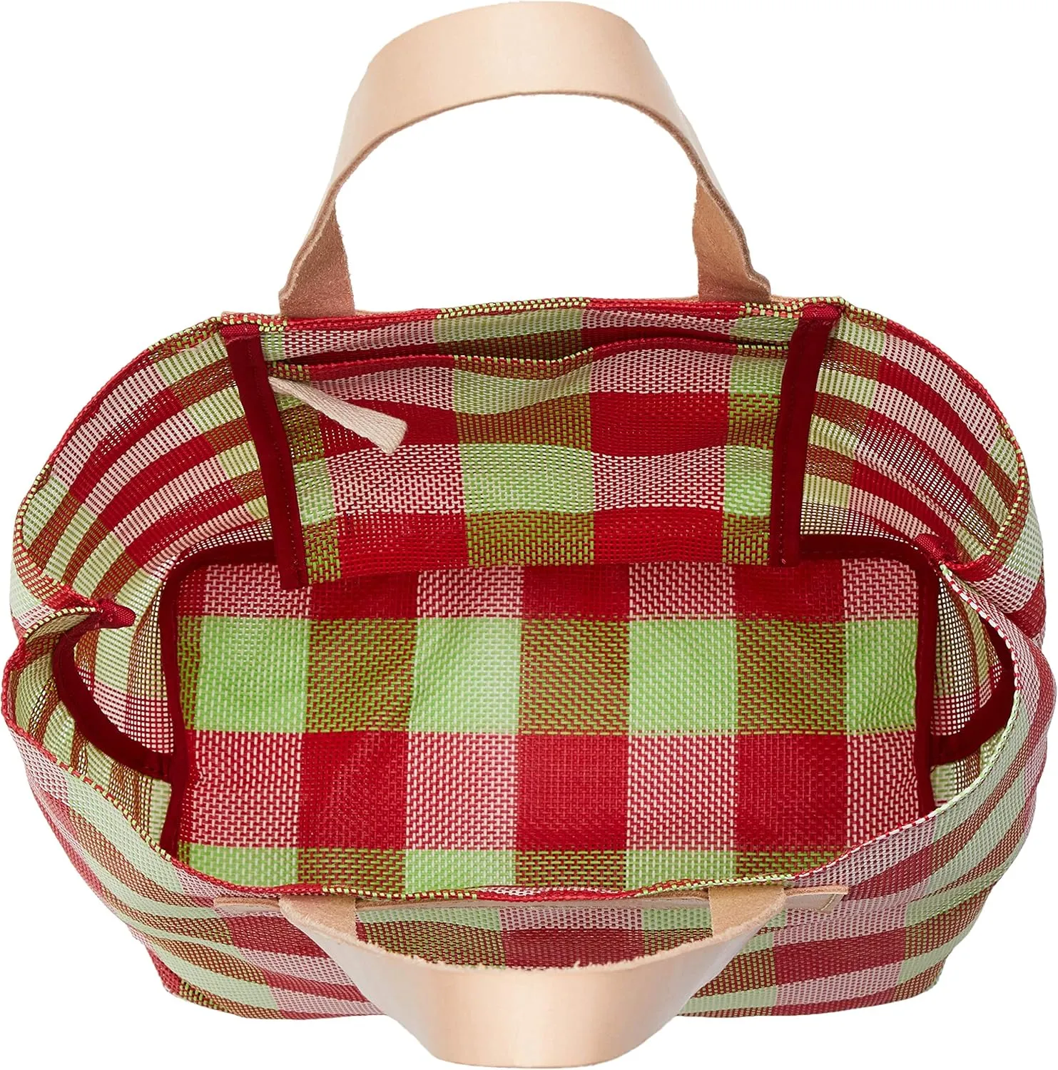 E5508 474271 47-4271GR/RED PP SHEER CHECK TATE TOTE Green/Red