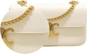 Elegant Real Leather Crossbody Bag, Burgundy Clutch, Single Shoulder Gold Bracelet