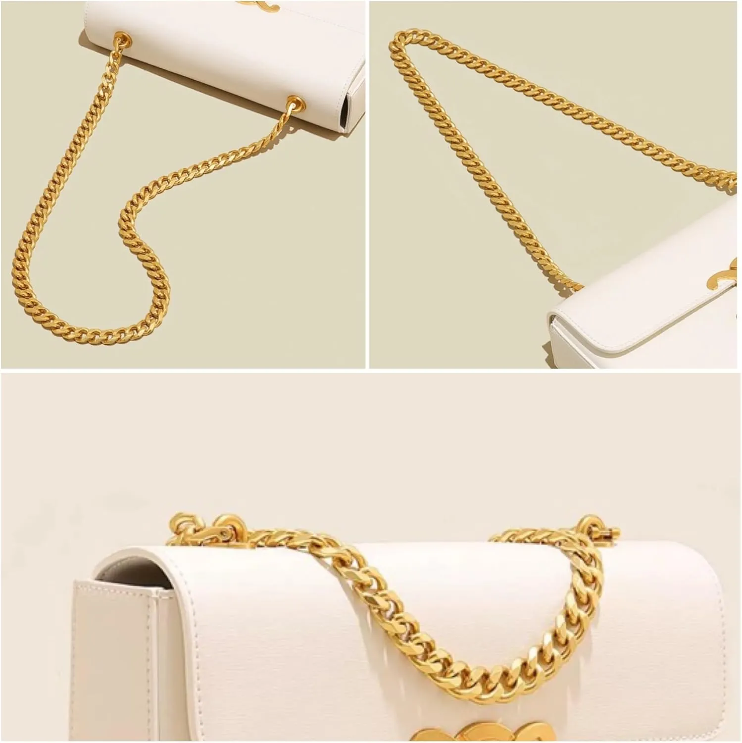 Elegant Real Leather Crossbody Bag, Burgundy Clutch, Single Shoulder Gold Bracelet