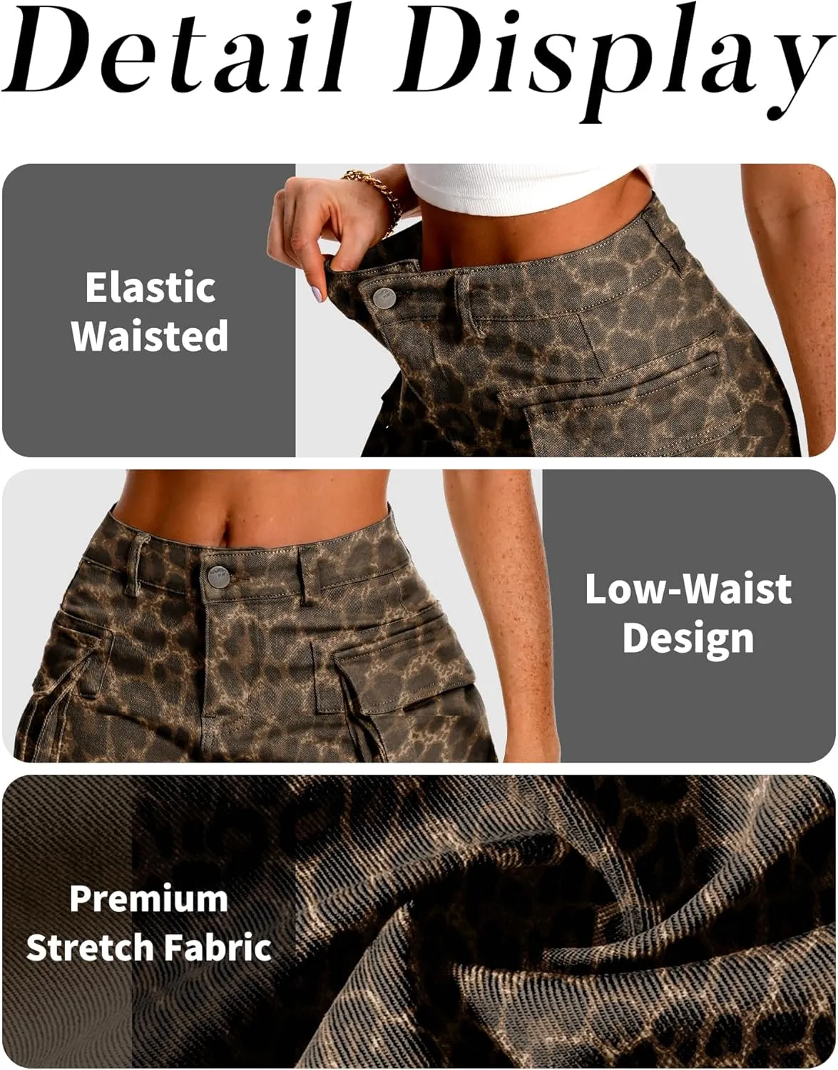 ELLEVEN High Stretch Denim Cargo Skirt for Women, Low Waist Y2k Mini Jean Skirt Cute Skirt with Pockets