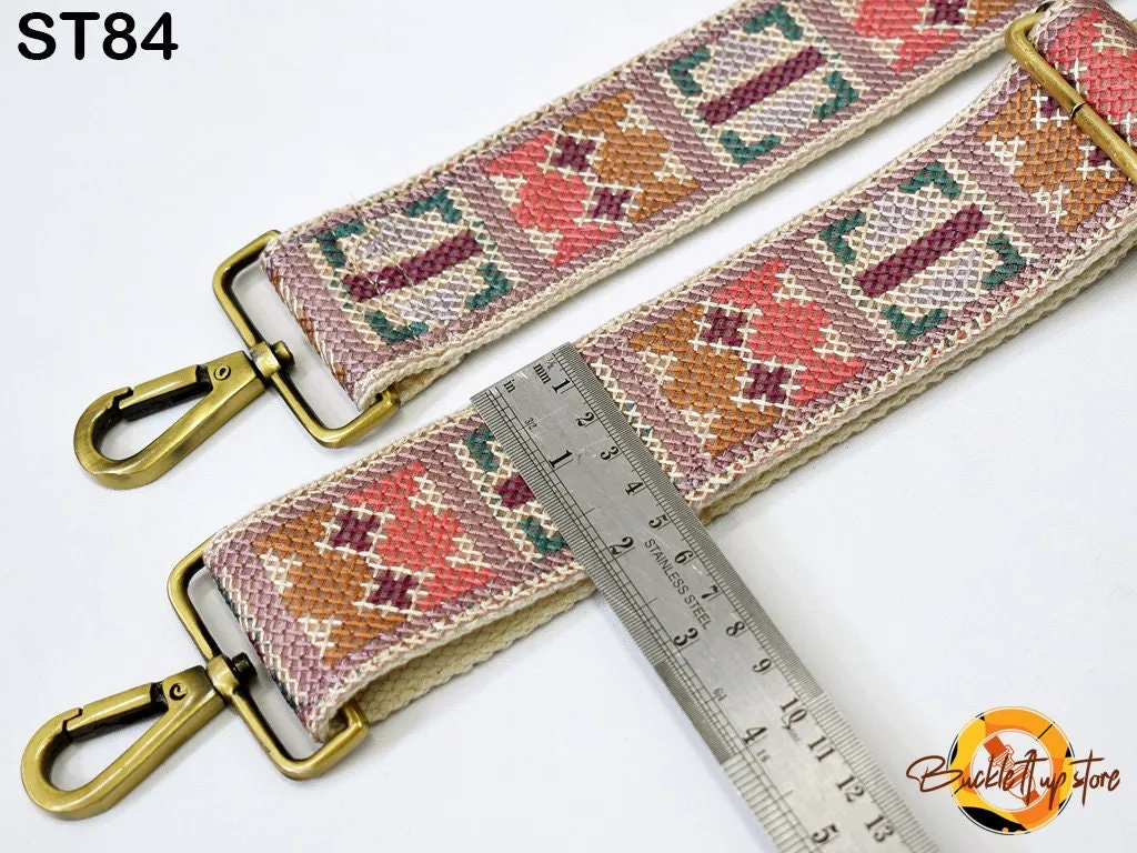 Embroidered Purse Strap Crossbody Strap for Purses Boho Messenger Bags Strap Replacement Strap Boho Guitar Strap Handbag Strap gift for her