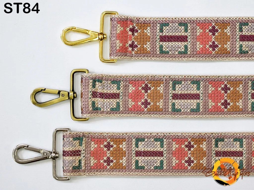 Embroidered Purse Strap Crossbody Strap for Purses Boho Messenger Bags Strap Replacement Strap Boho Guitar Strap Handbag Strap gift for her