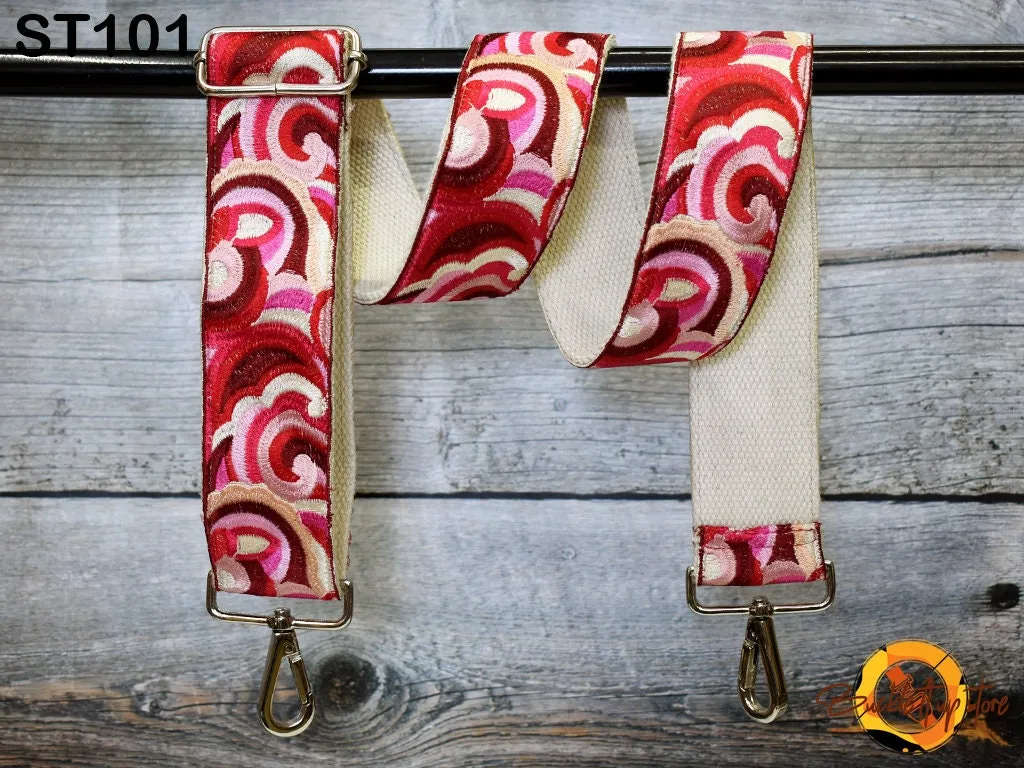 Embroidered Purse Strap Crossbody Strap for Purses Sling Bags Tote Embroidery Replacement Strap Boho Guitar Strap Handbag Strap gift for her