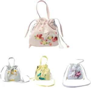 Embroidery Evening Bag Women Handbag Hobo Tote Shoulder Bag Casual Crossbody Bag Gift for Women (Yellow)