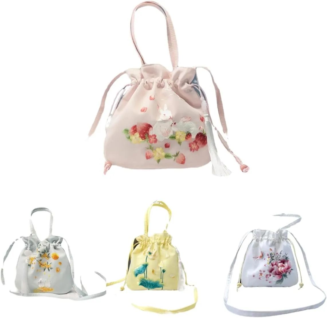 Embroidery Evening Bag Women Handbag Hobo Tote Shoulder Bag Casual Crossbody Bag Gift for Women (Yellow)