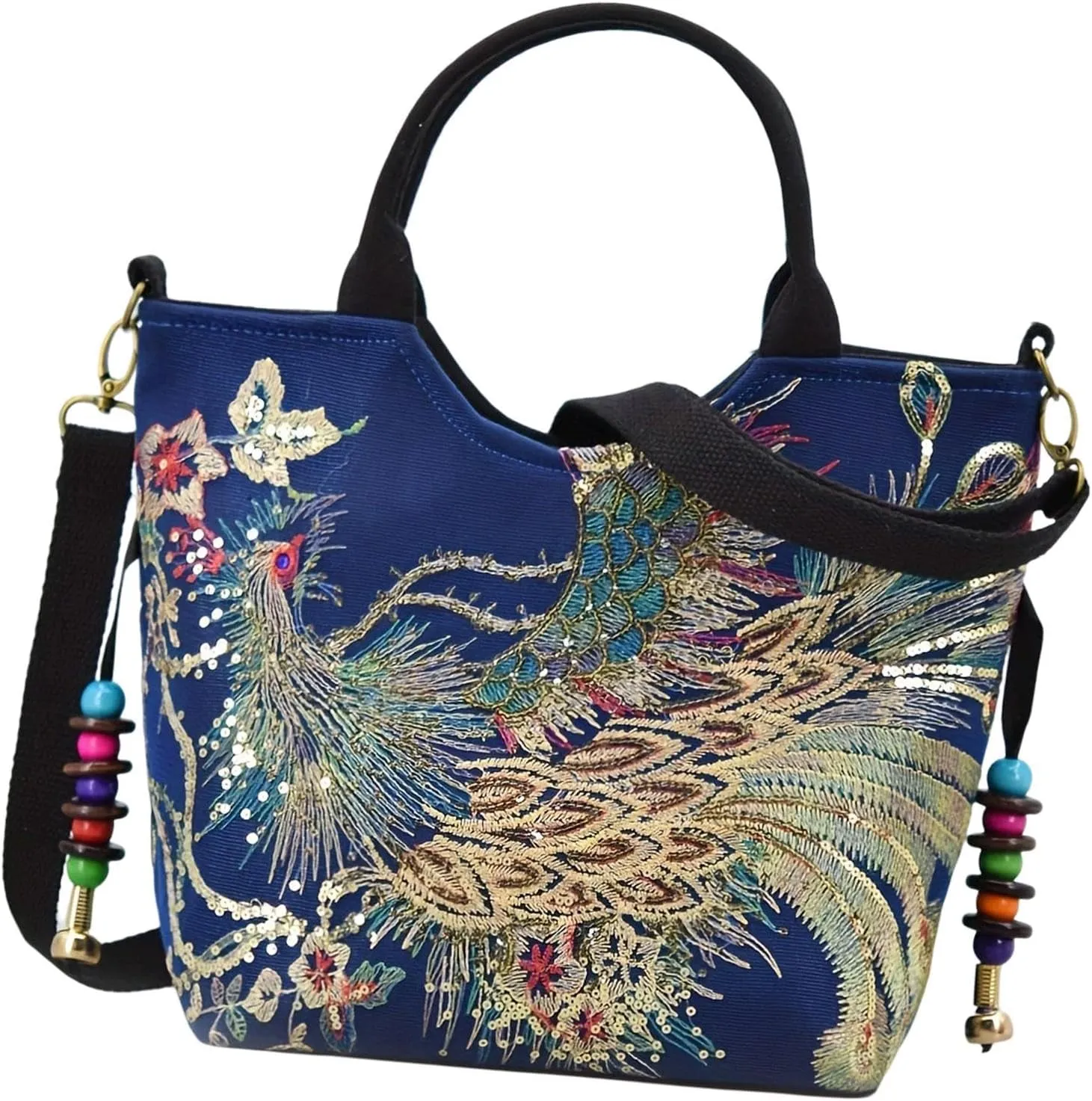 Embroidery Handbag Top Handle Bag Tote for Travel Working Party