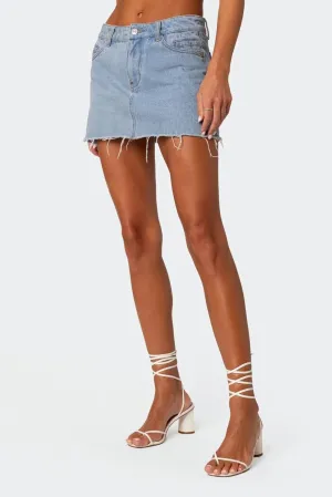 EMMIOL Denim Skirt Women Jean Stretch Casual Mini Skirts 2025 Summer Low Waist Short Dress