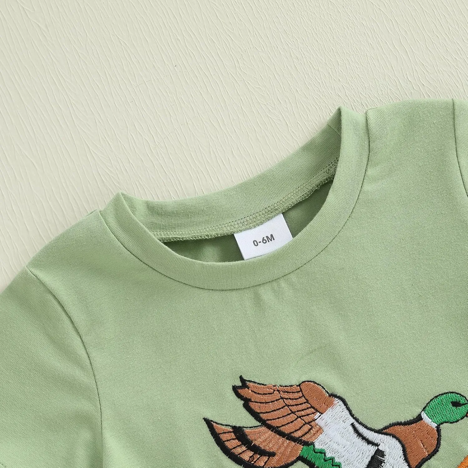 Engofs Baby Toddler Boy Shorts Set Duck Embroidery Short Sleeve T-shirt Plaid Shorts Casual Farm Clothes
