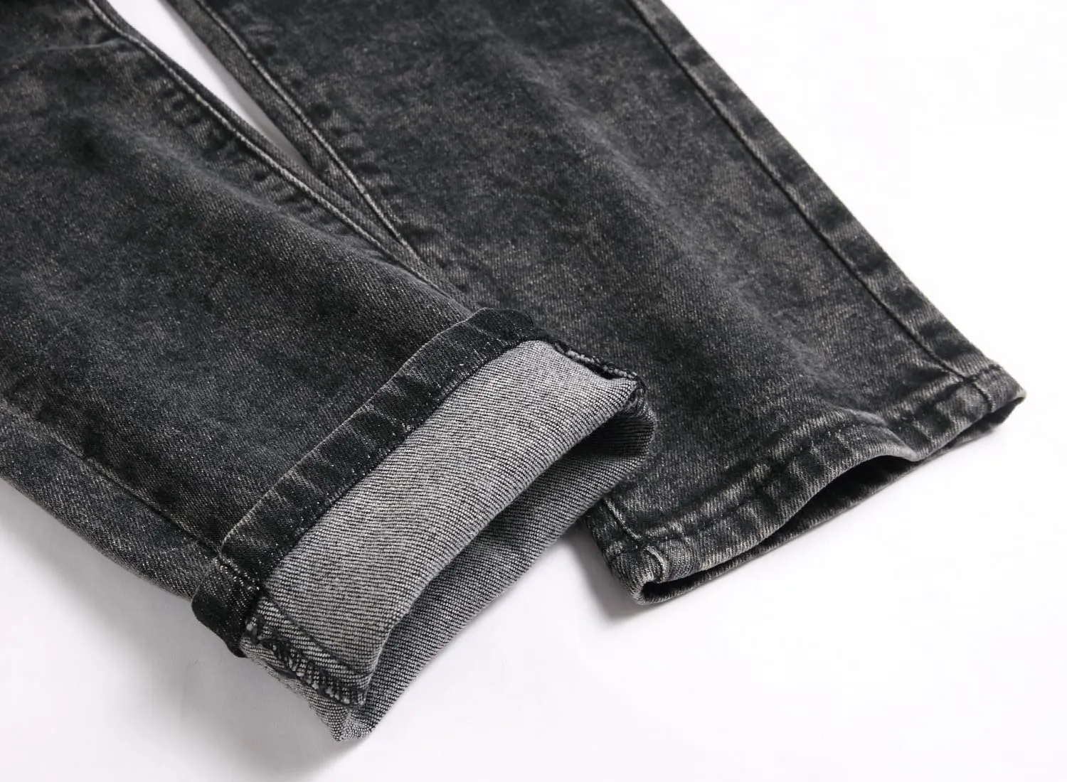 Enrica Men's Ripped Distressed Destroyed Straight Fit Washed Denim Jeans