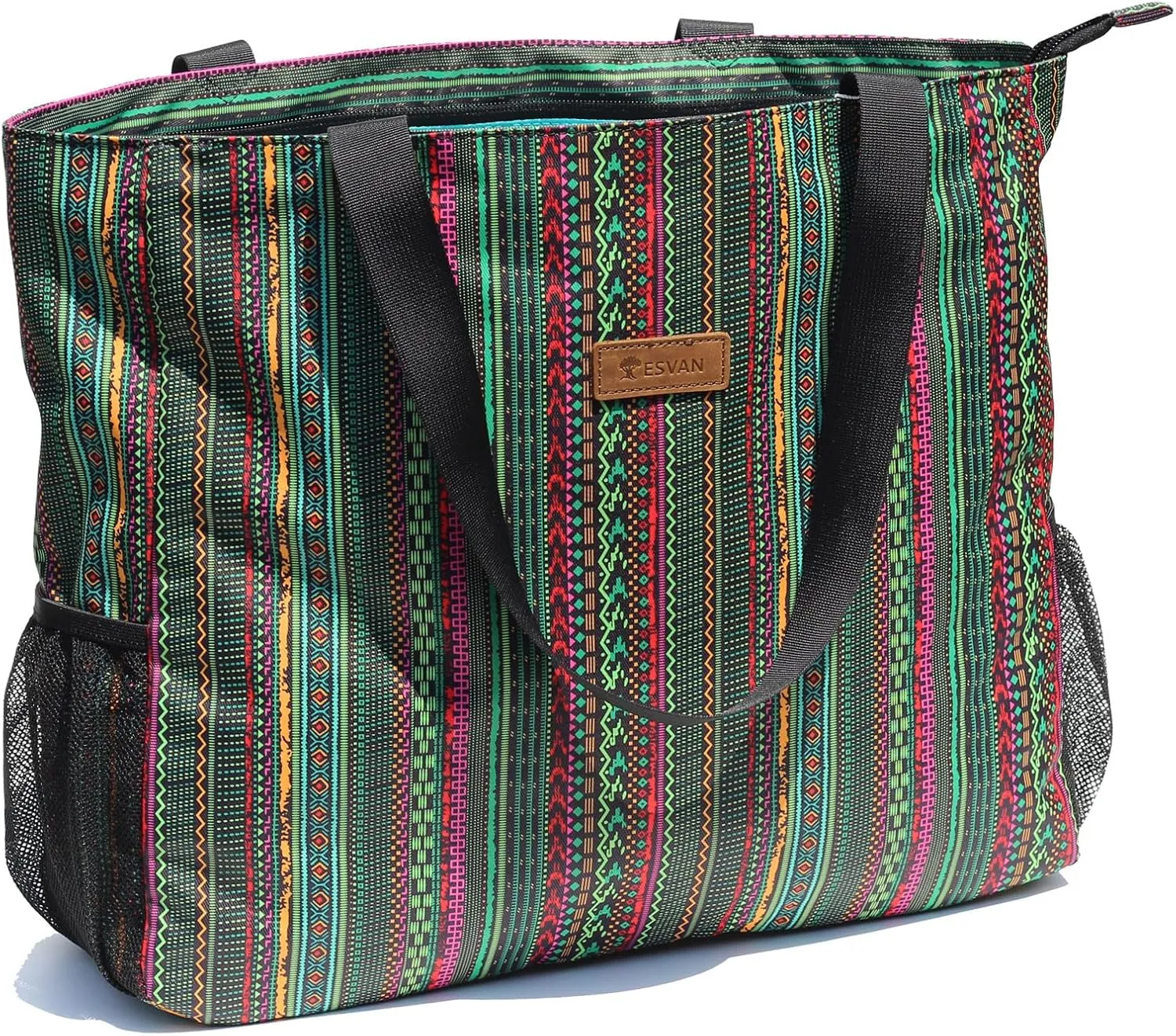 ESVAN LARGE BEACH BAG Water Resistant Lightweight 20 inch Women Oversize Tote Bag for Gym Beach Travel Pool Yoga Nurse