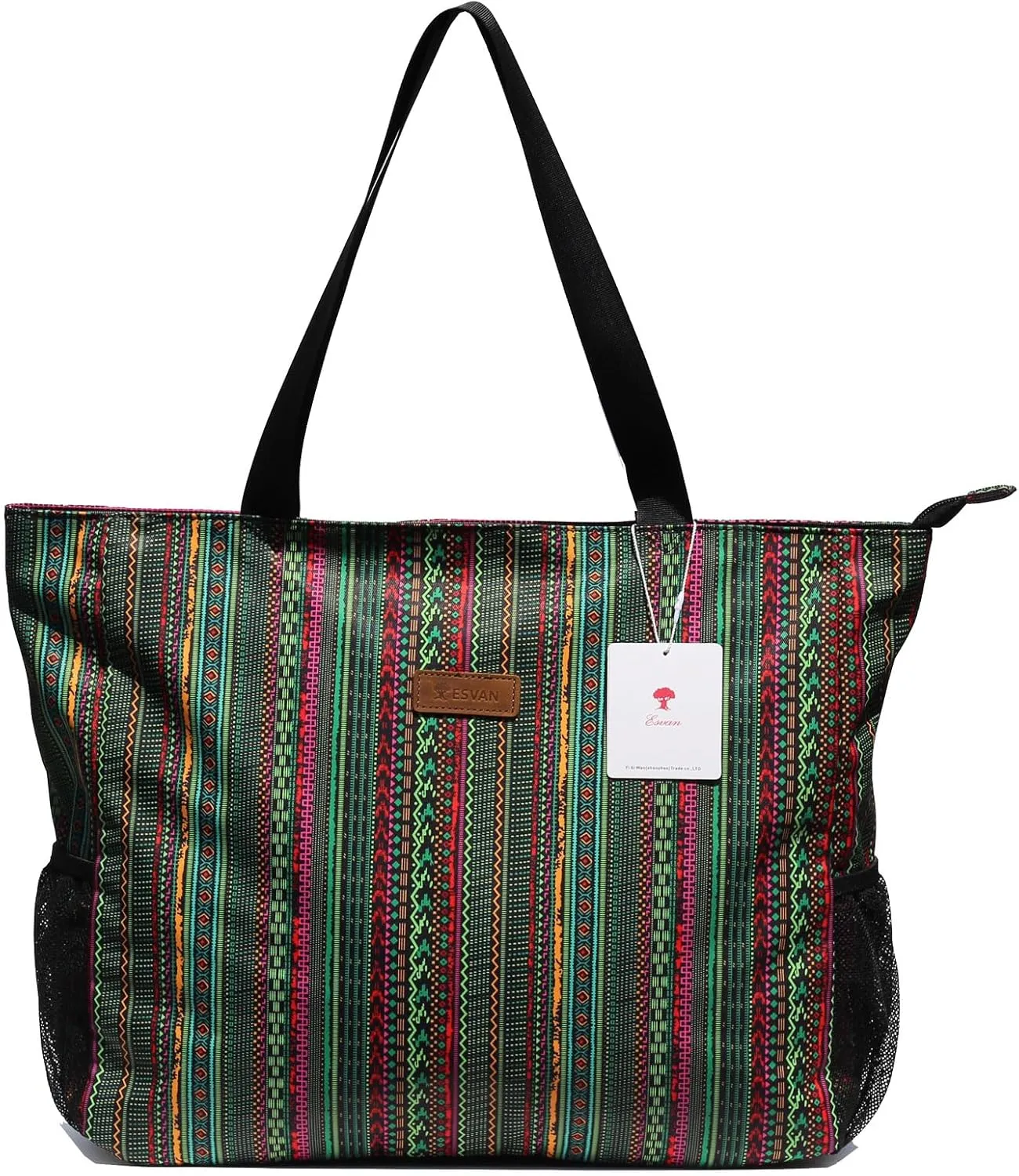 ESVAN LARGE BEACH BAG Water Resistant Lightweight 20 inch Women Oversize Tote Bag for Gym Beach Travel Pool Yoga Nurse