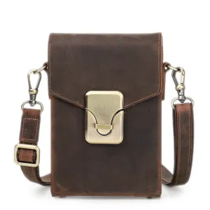 European And American Retro Crazy Horse Cowhide Men's Shoulder Bag
