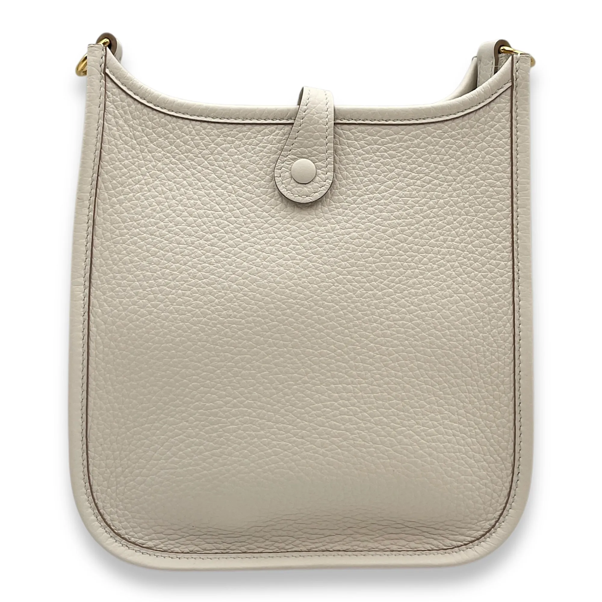 Evelyne Mini Gris Pale in Clemence, Gold hardware