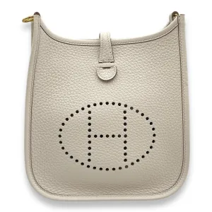 Evelyne Mini Gris Pale in Clemence, Gold hardware