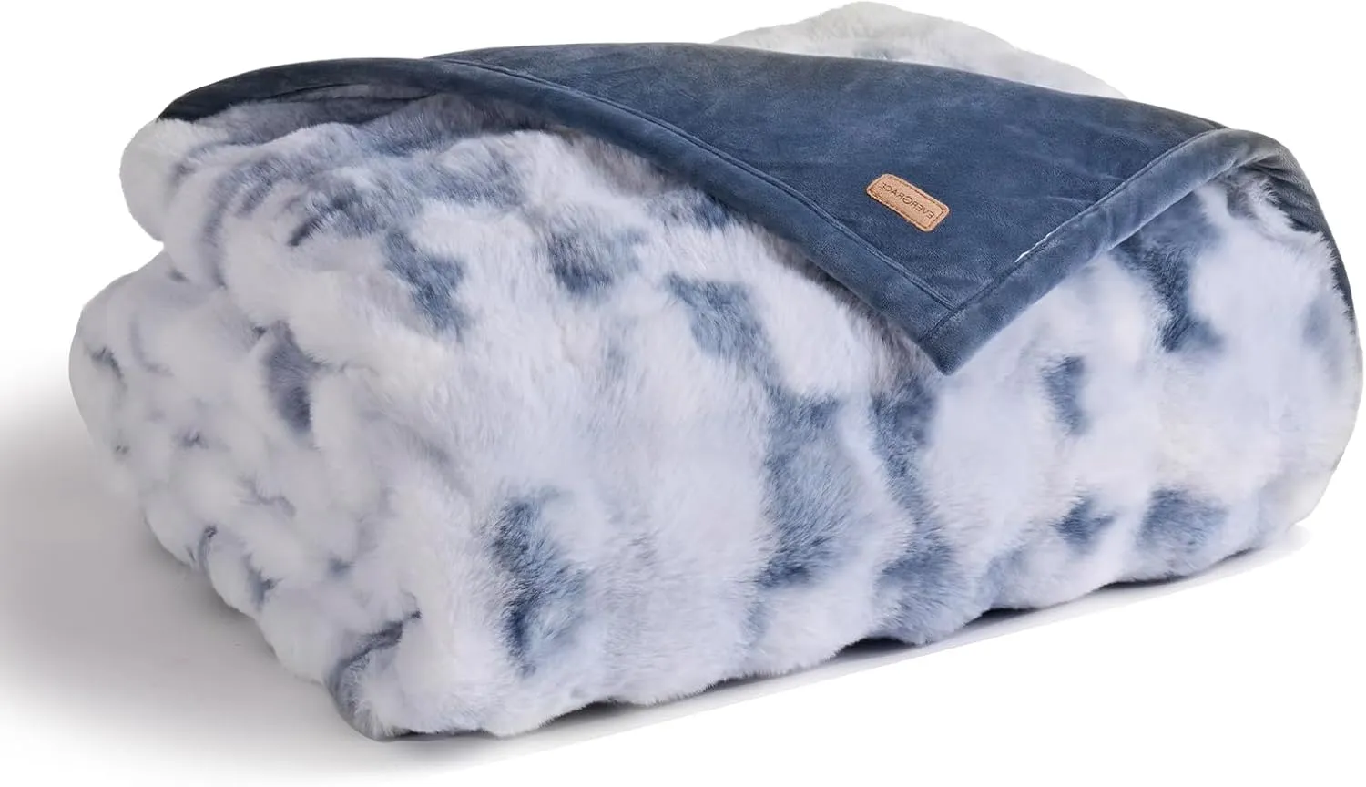 EVERGRACE Ultra Soft Luxury Fluffy Ridgeline Faux Rabbit Fur Throw Blanket, Thick Warm Bubble Throw for Bed, Cozy Plush Reversible Blankets for Couch, Chair, Sofa, Cloud Blue, 60x80 Inches, 870 GSM