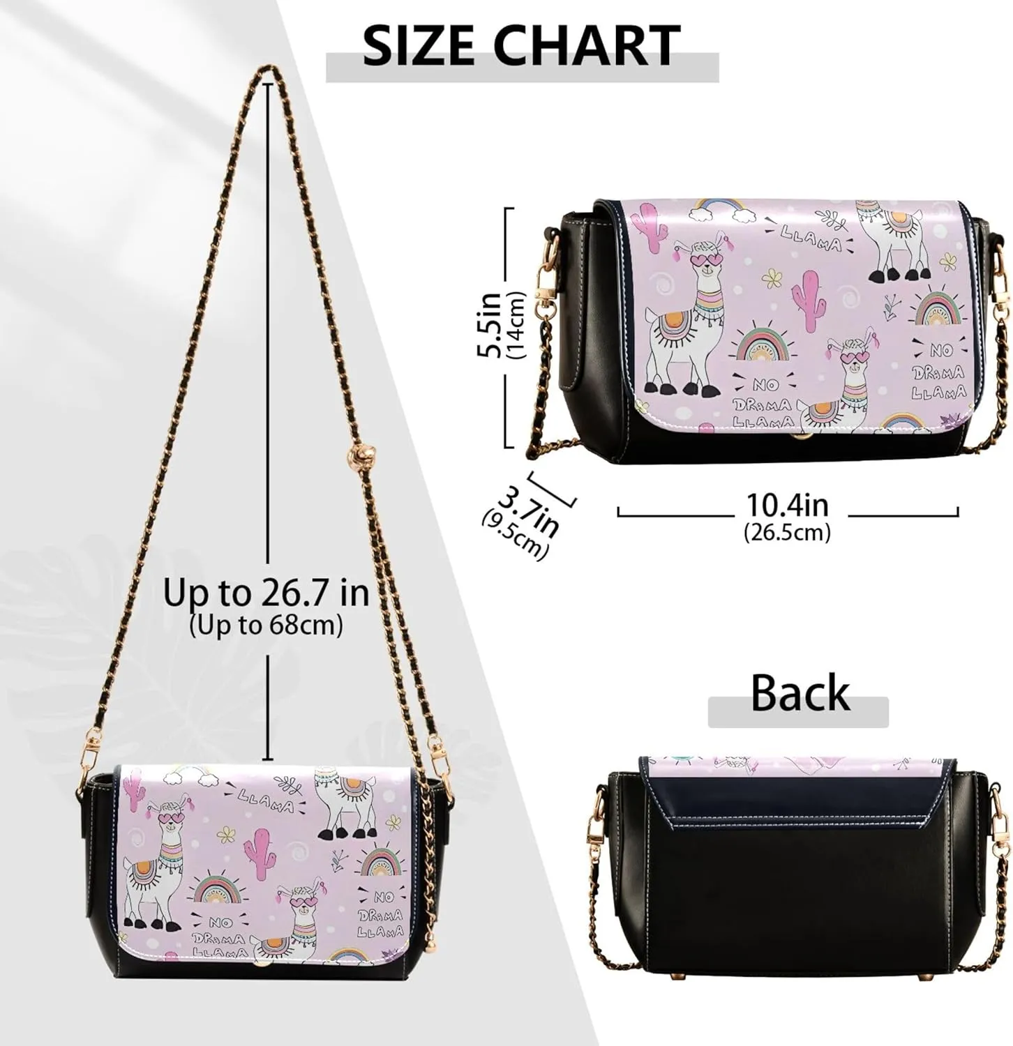 Everyday Shoulder Leather Bags, Shark Fin Whale Dolphin Women Crossbody Purse Fashion Satchel with Chain Strap