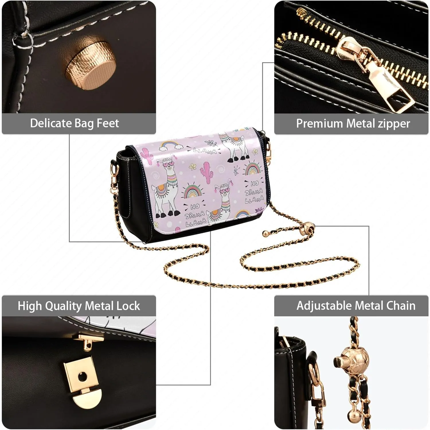Everyday Shoulder Leather Bags, Shark Fin Whale Dolphin Women Crossbody Purse Fashion Satchel with Chain Strap