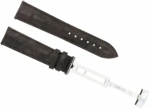 Ewatchparts 20mm Genuine Leather Watch Band Strap Compatible With Rolex Cellini Watch Dark Brown