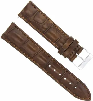Ewatchparts 22mm Leather Watch Band Strap Compatible With Omega Speedmaster Seamaster Planet Ocean Light Brown