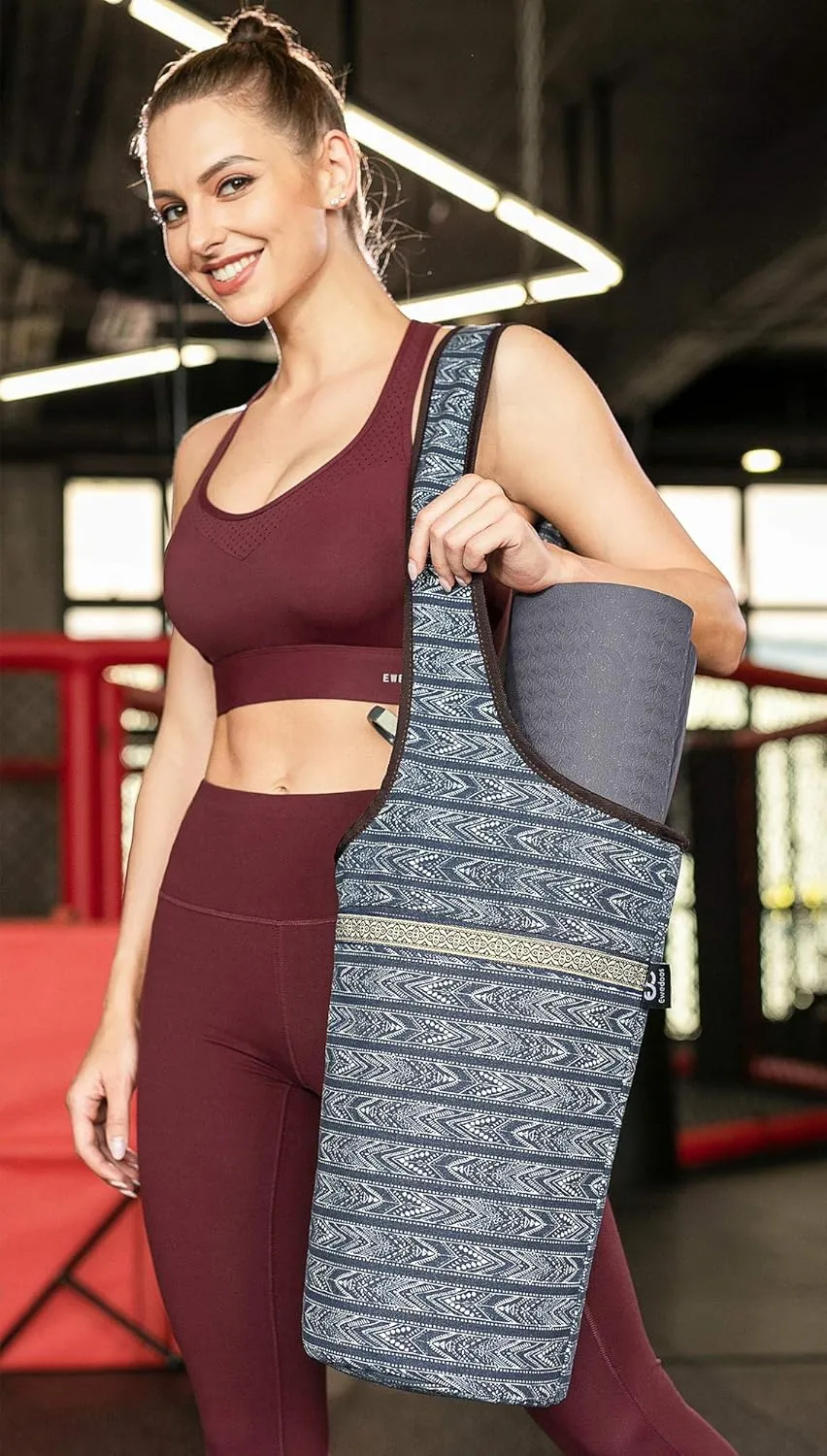 Ewedoos Yoga Mat Bag Yoga Bags with Large Size Pocket and Zipper Pocket, Fit Most Size Mats