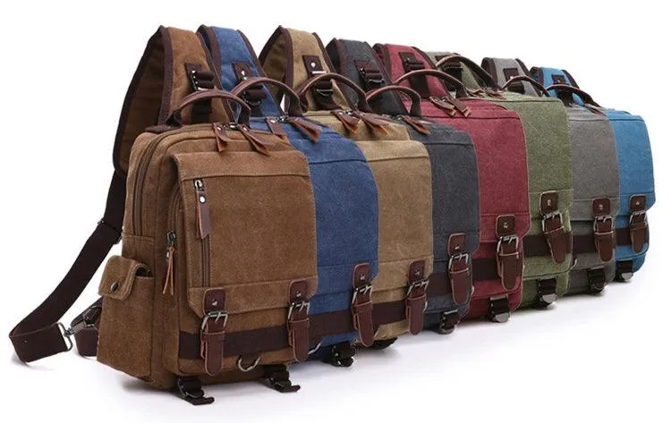 Exquisite Outdoor Canvas Crossbody Bag Travel Shoulder Bag- Black