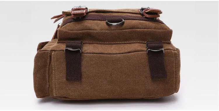 Exquisite Outdoor Canvas Crossbody Bag Travel Shoulder Bag- Black