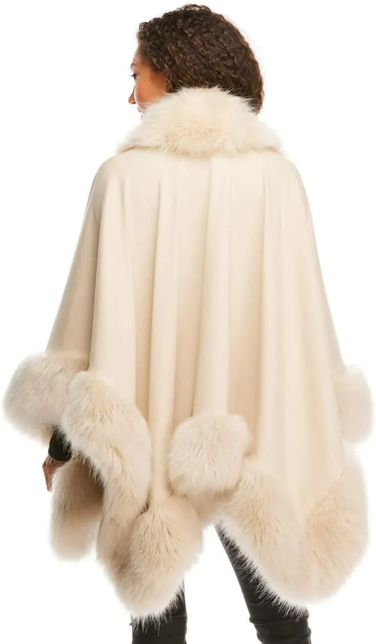 Fabulous-Furs Donna Salyers Arctic Fox Faux Fur-Trimmed Shawl