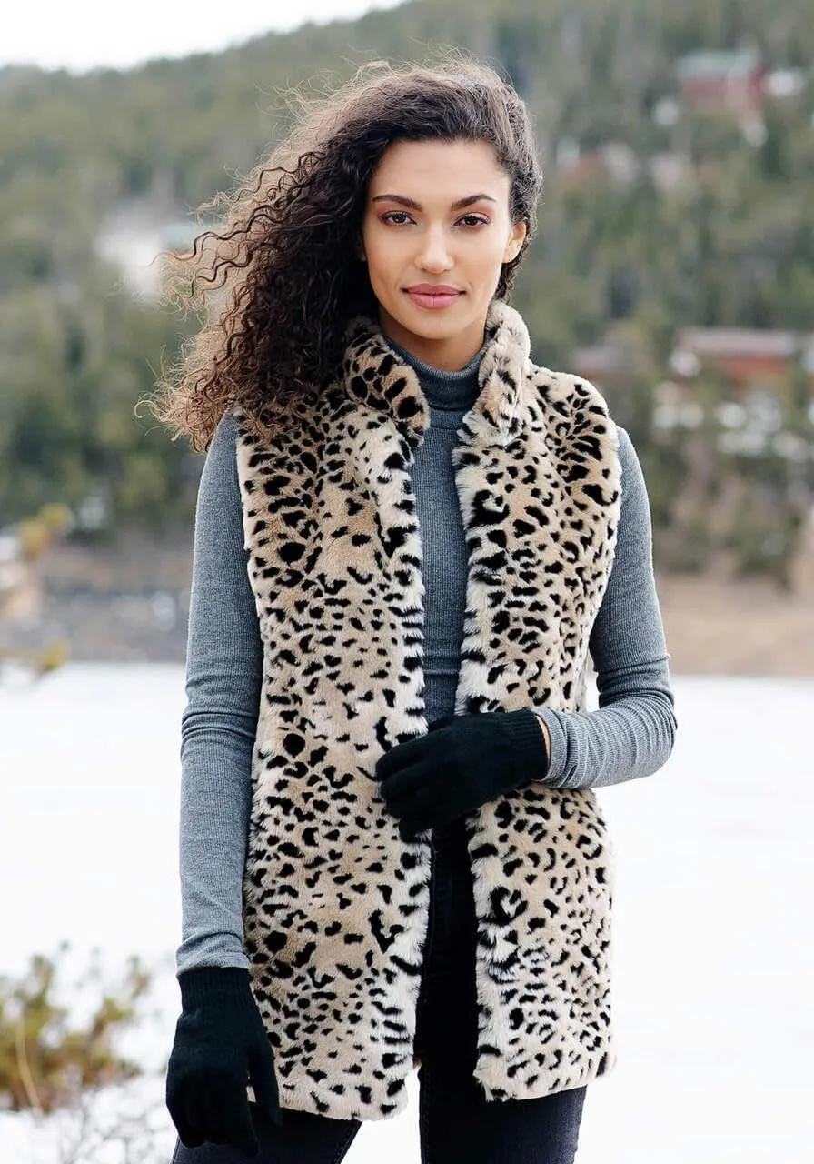 Fabulous-Furs Donna Salyers Black Mink Faux Fur Hook Vest