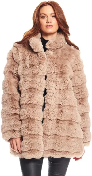 Fabulous-Furs Donna Salyers Camel Faux Fur Rainier Reversible Mink Coat