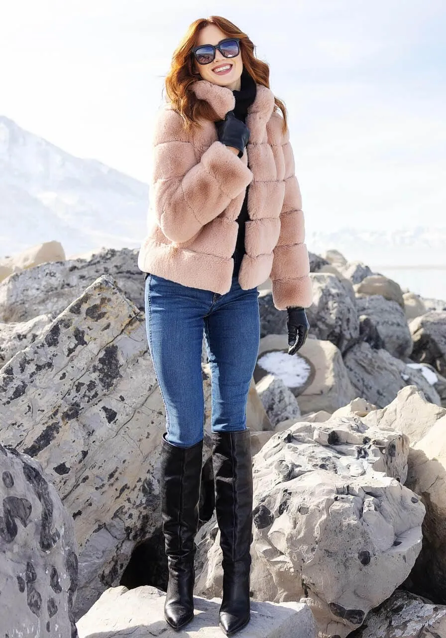 Fabulous-Furs Donna Salyers Chocolate Faux Fur Posh Jacket