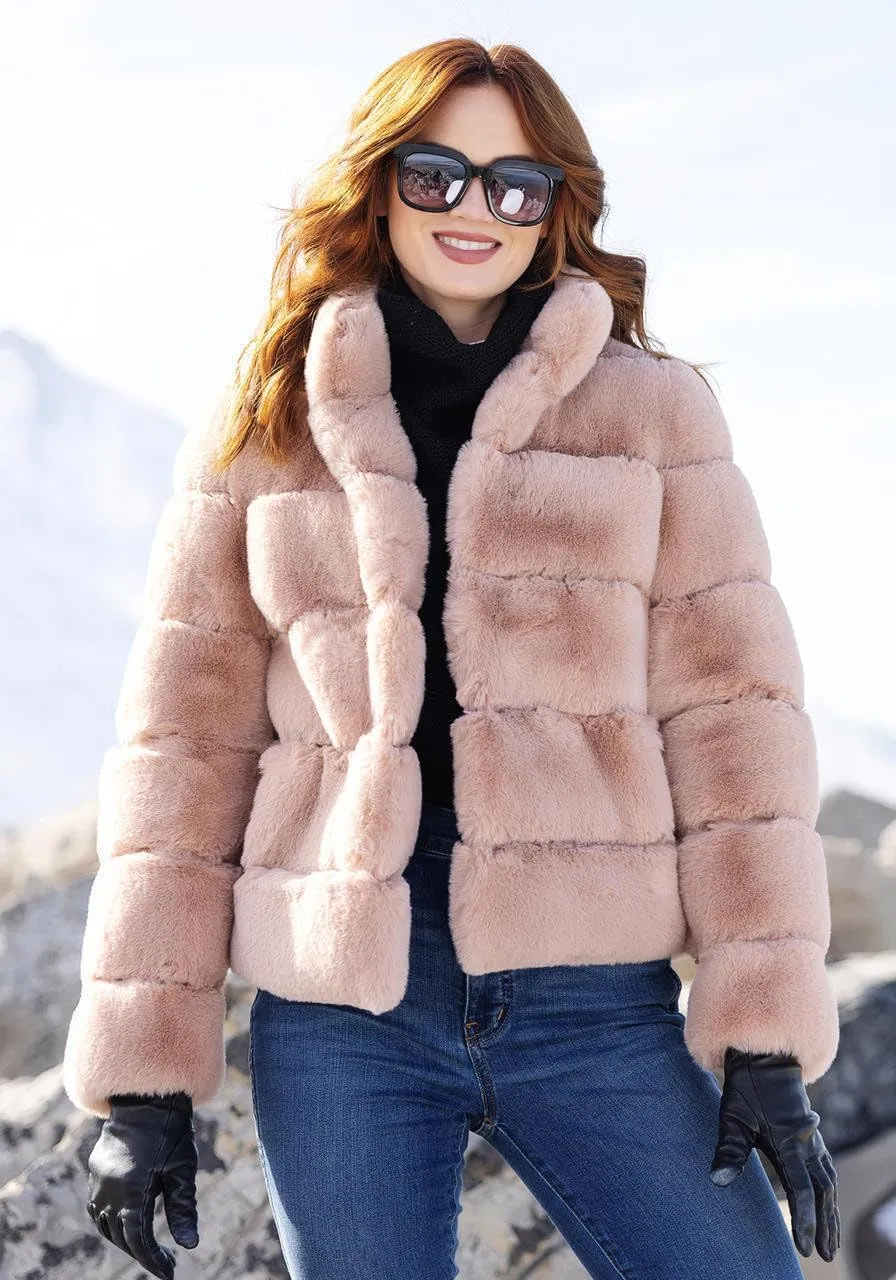 Fabulous-Furs Donna Salyers Chocolate Faux Fur Posh Jacket