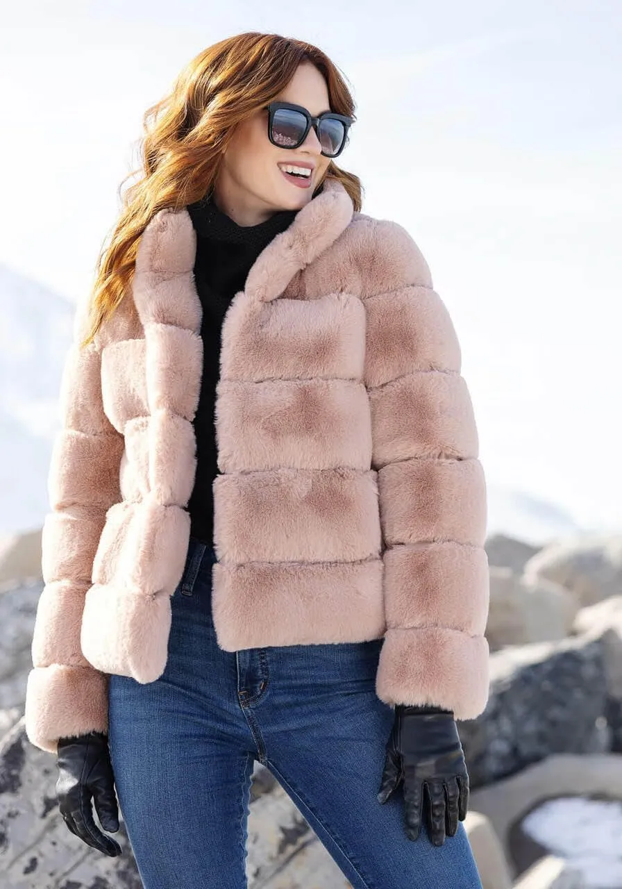 Fabulous-Furs Donna Salyers Chocolate Faux Fur Posh Jacket