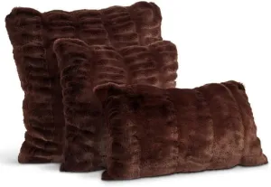 Fabulous-Furs Donna Salyers Couture Collection Mocha Mink Faux Fur Pillows, Mocha, 18x18
