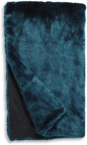 Fabulous-Furs Donna Salyers Couture Collection Sapphire Mink Faux Fur Throws, Sapphire, 60x60