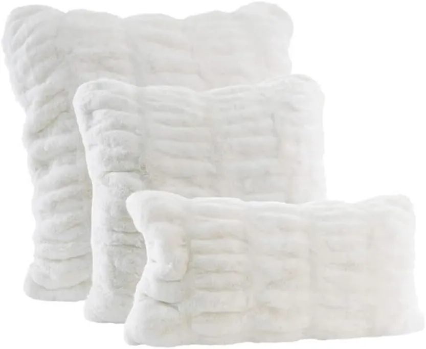 Fabulous-Furs Donna Salyers Couture Collection Snow Mink Faux Fur Pillows, Snow Mink, 12x22