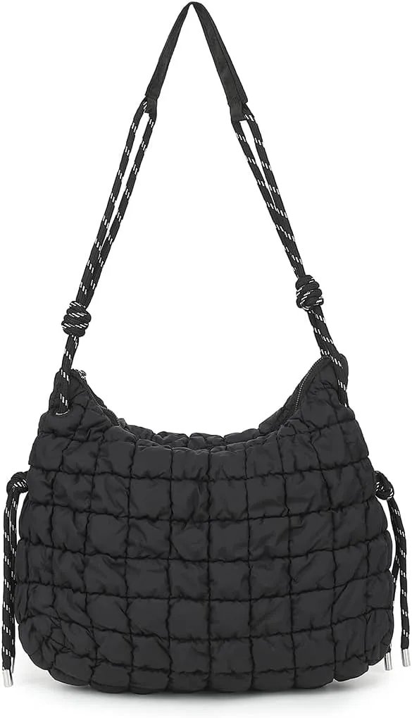 FAIME Puffer Tote Bag Quilted Crossbody Bags for Women Lightweight Puffy Tote Bag Carryall Shoulder Bag Puffer Purse