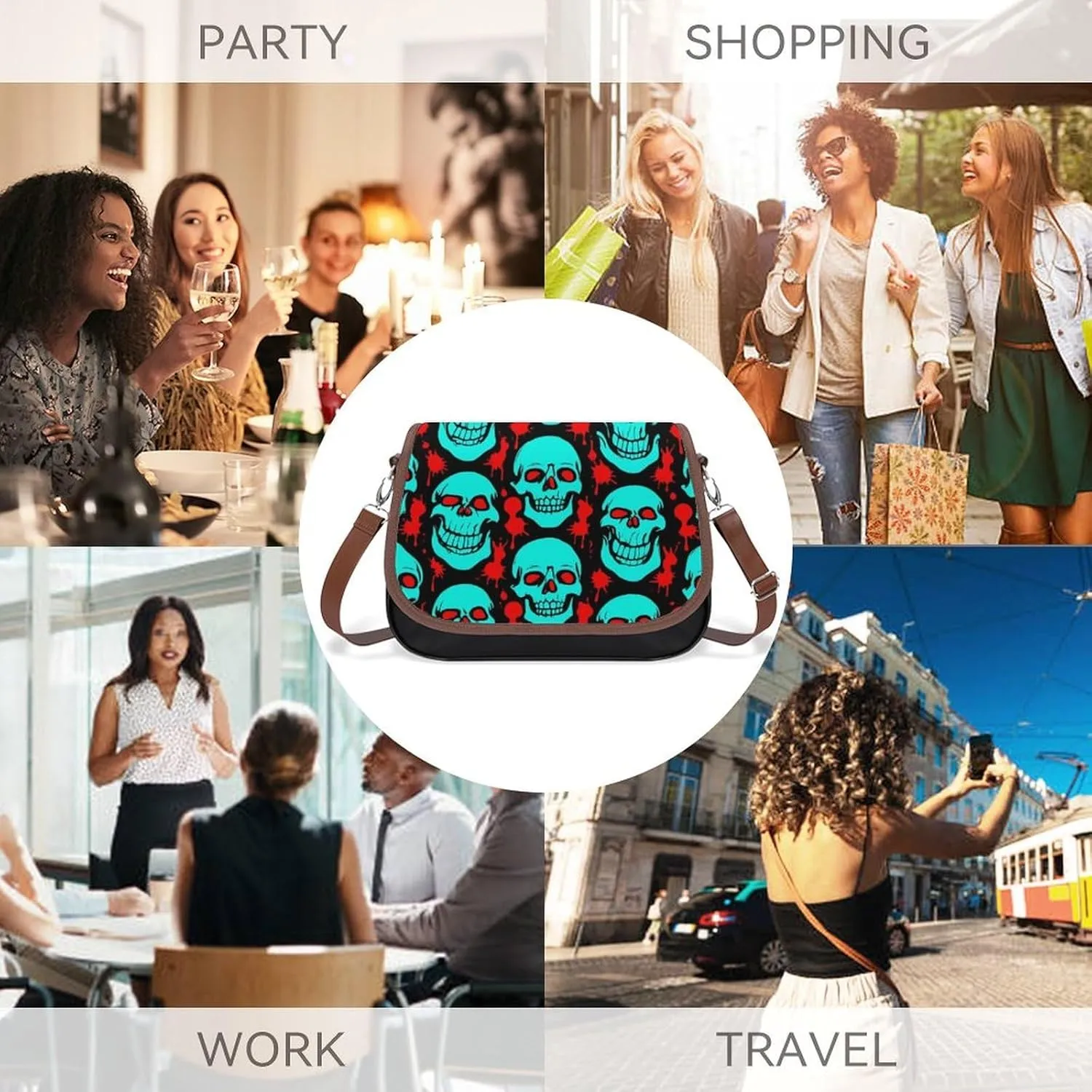 Fashion Crossbody Bag For Women Lightweight Shoulder Bag With Detachable Strap