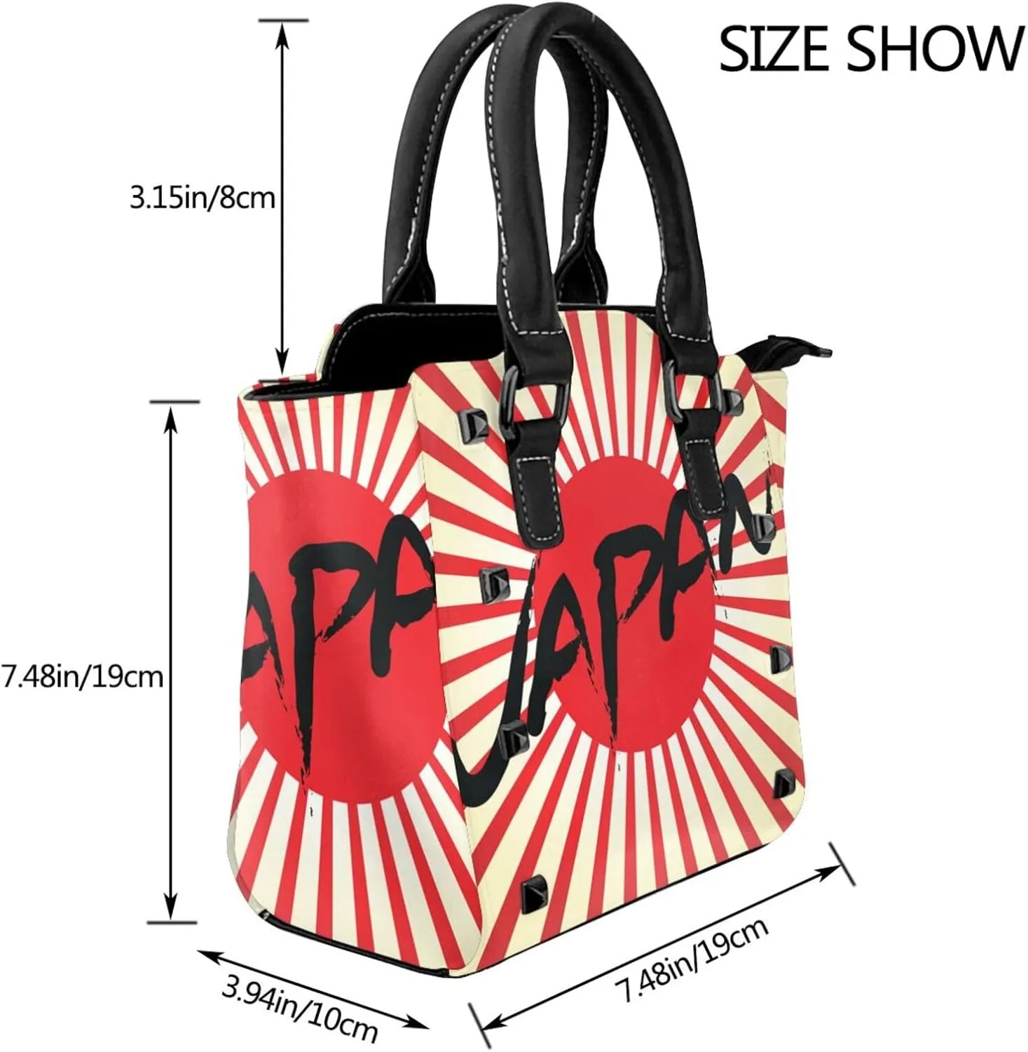 Fashion Rivet Handbag for Women Crossbody Purse Studded PU Leather Handle Bag