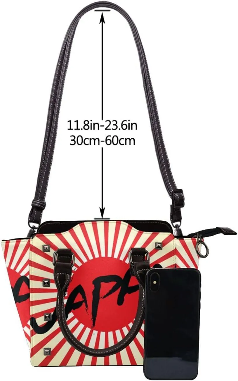 Fashion Rivet Handbag for Women Crossbody Purse Studded PU Leather Handle Bag