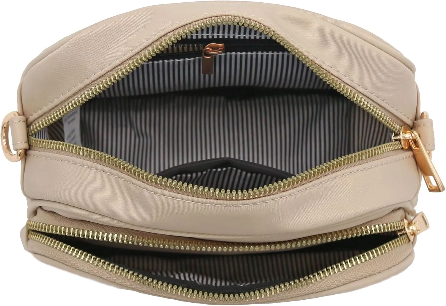 FashionPuzzle Quilted Nylon Crossbody Bag with Wide Strap