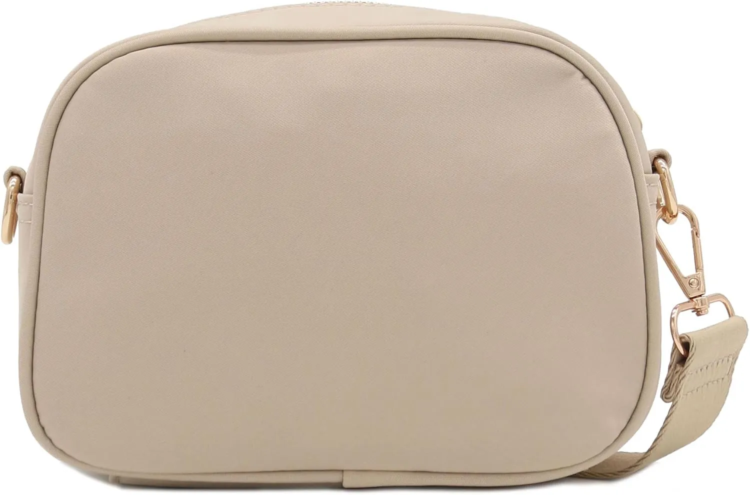 FashionPuzzle Quilted Nylon Crossbody Bag with Wide Strap
