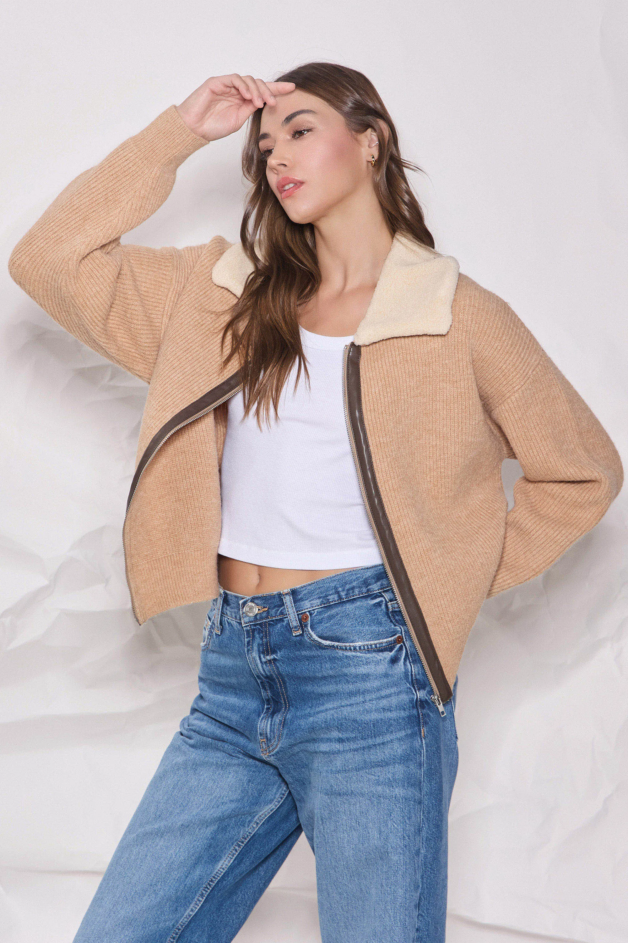 Faux Collar Cardigan&nbsp;