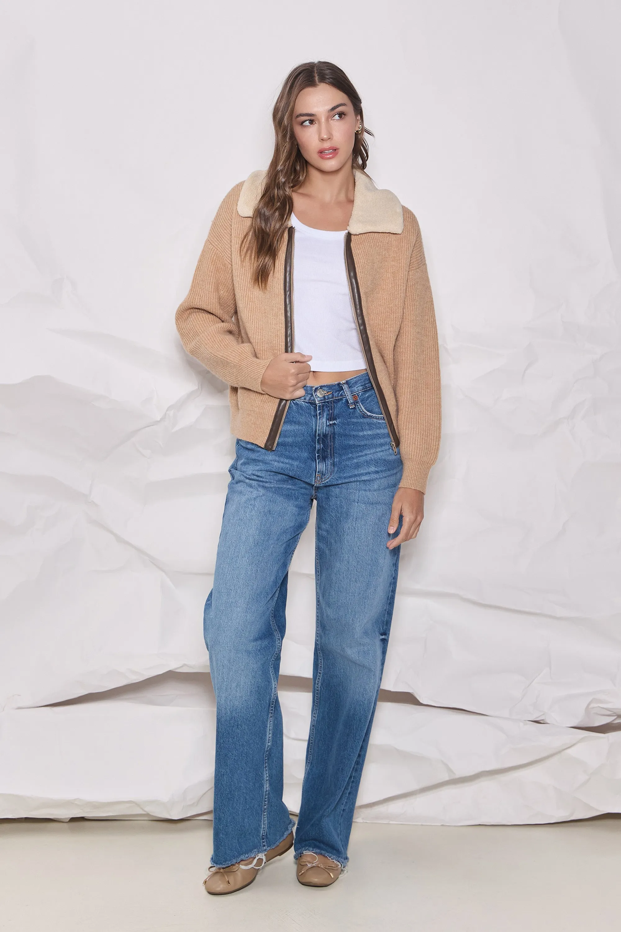 Faux Collar Cardigan&nbsp;
